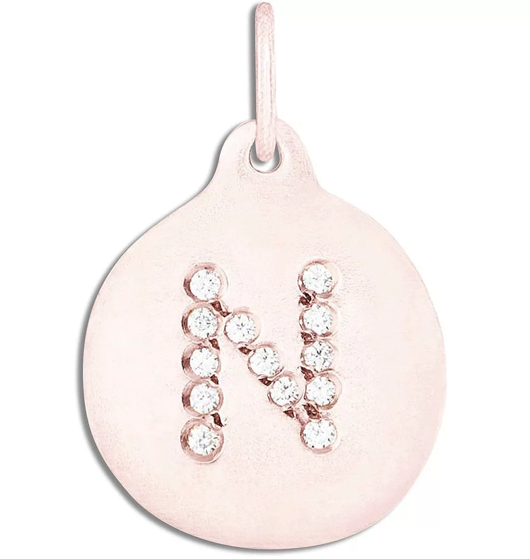 N Alphabet Charm Pavé Diamonds