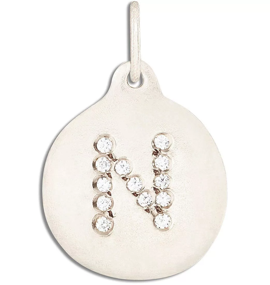 N Alphabet Charm Pavé Diamonds