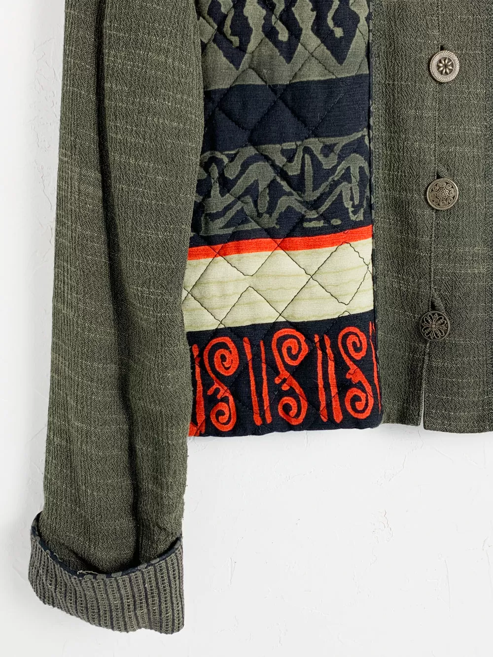 Nancy Bolen Mixed Print Sweater Jacket