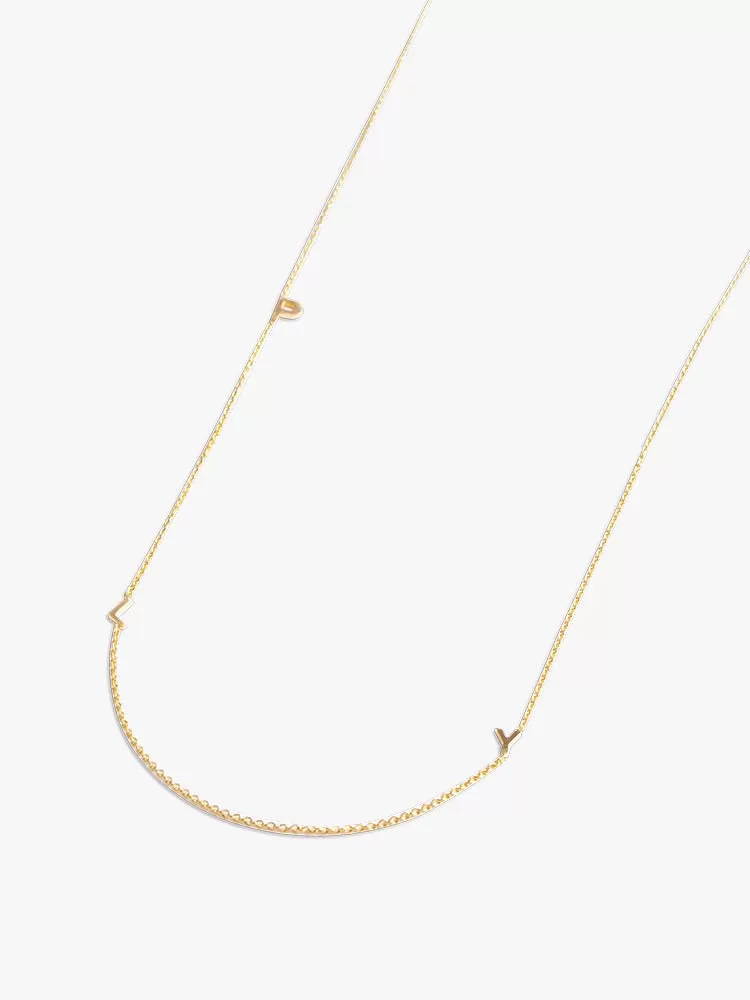 Necklace Caption Play 14kt Solid Gold - 3 letter