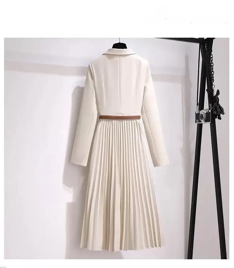 Nova Elegant Pleated Blazer Dress