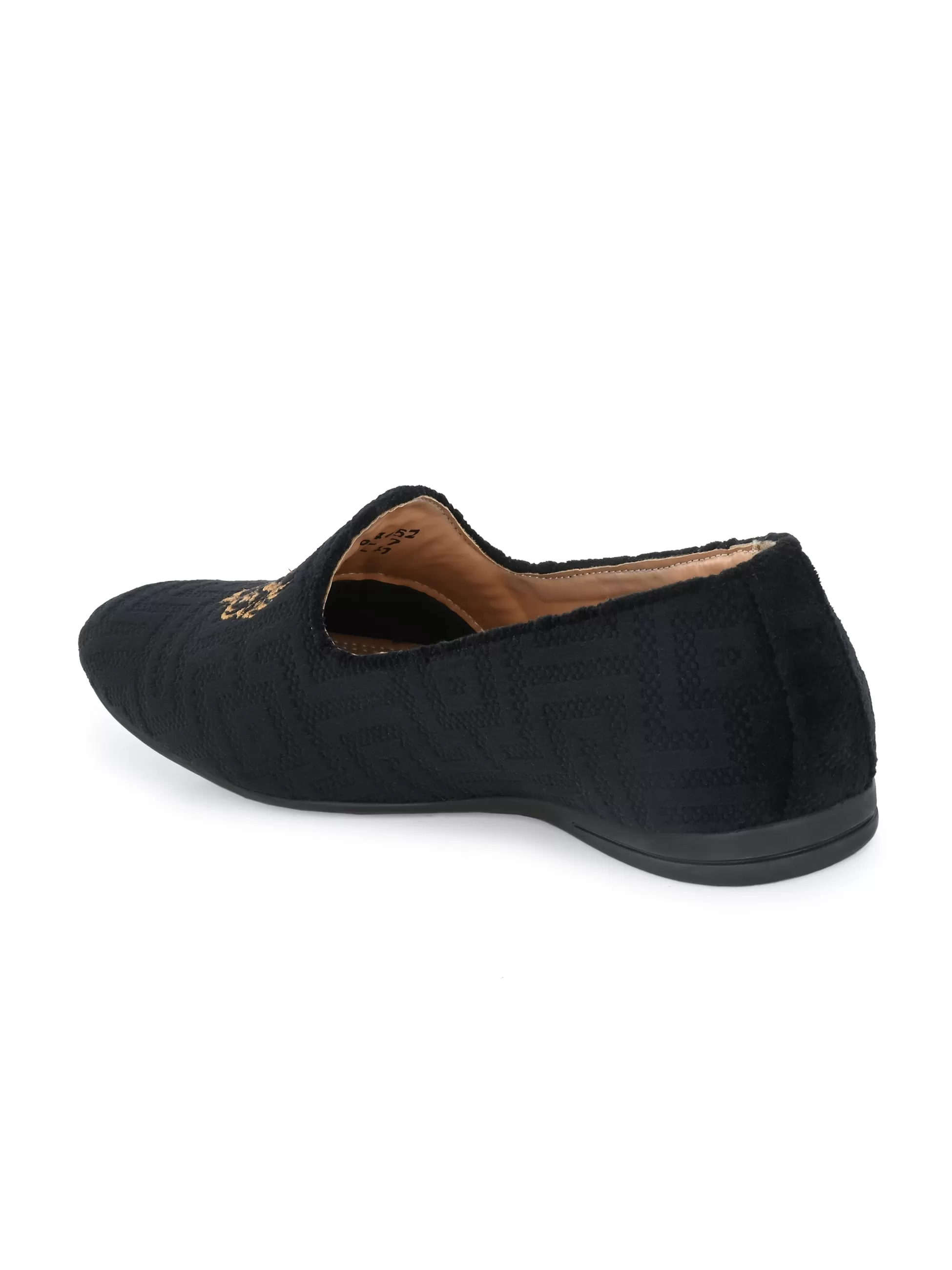 Odette Black Embroidered Loafers