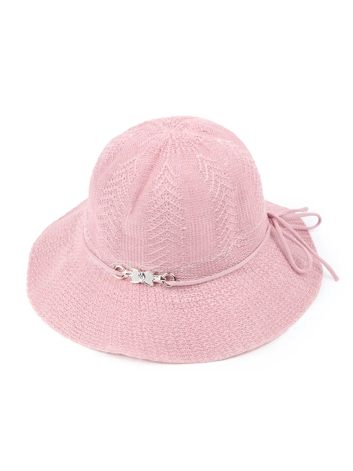 Odette Lilac Self Design Embellished Sun Hat For Women