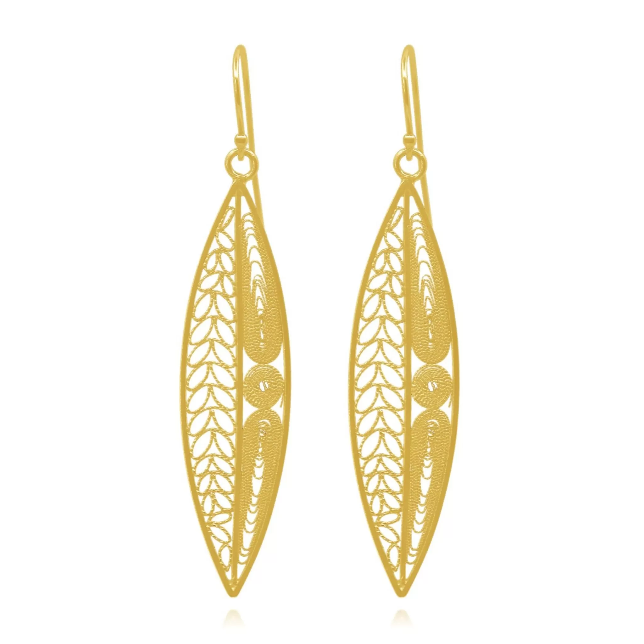 OLIVIA SOLID GOLD 18K MEDIUM EARRINGS FILIGREE