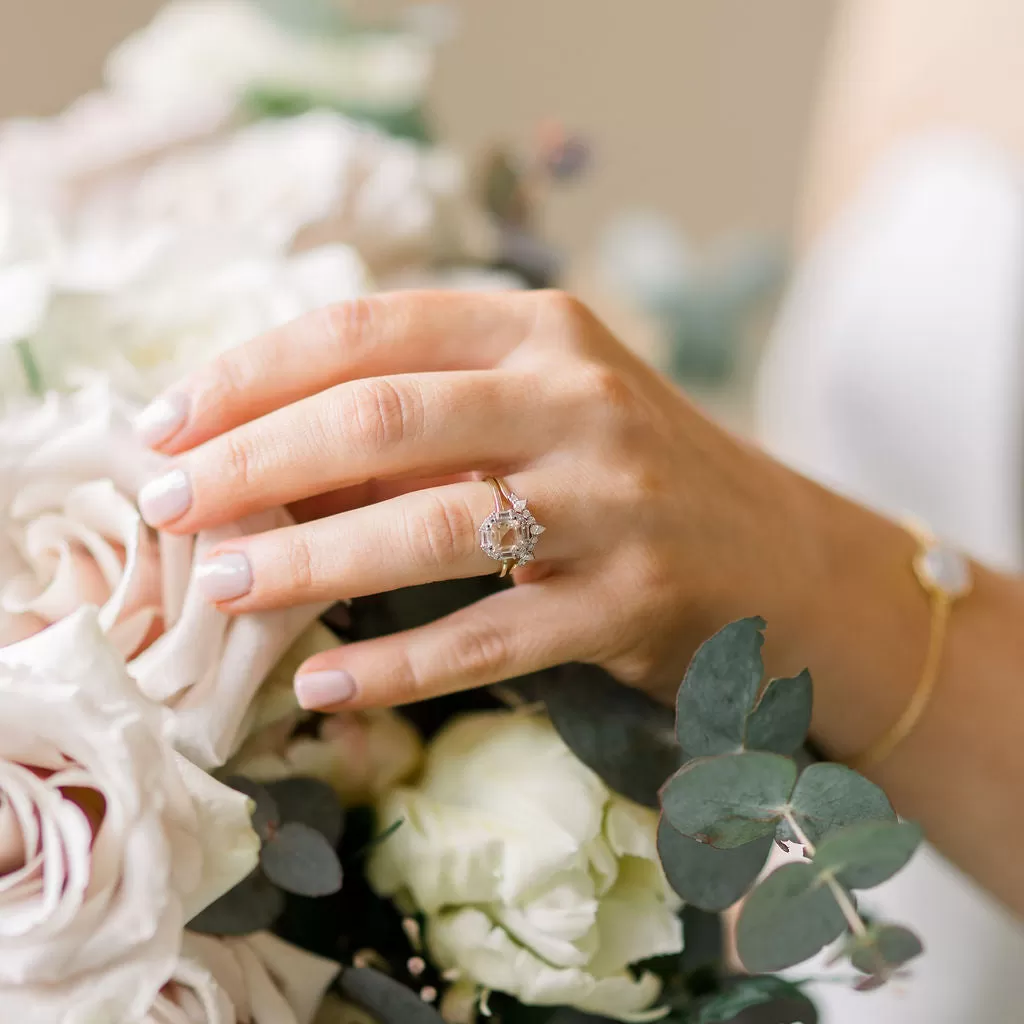 Ophelia Morganite, Sapphire and Diamond Ring