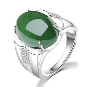 Oval Cut Simulated Birthstone Emerald Ring