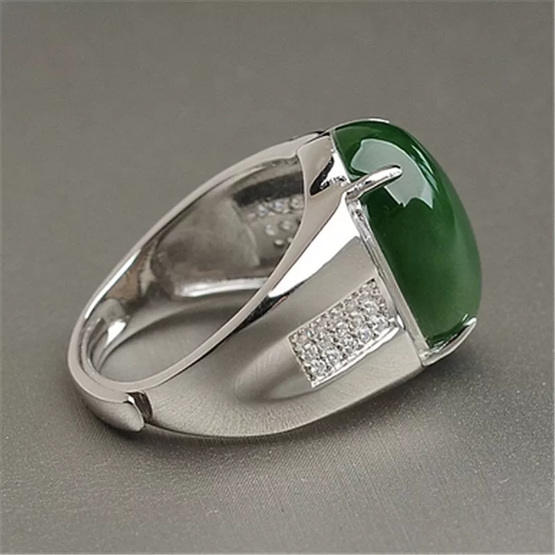 Oval Cut Simulated Birthstone Emerald Ring