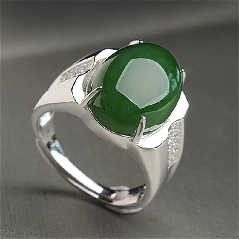 Oval Cut Simulated Birthstone Emerald Ring