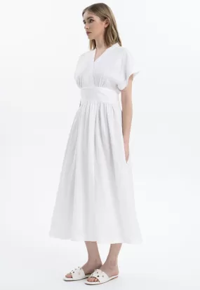 Over Lapped Linen Dress