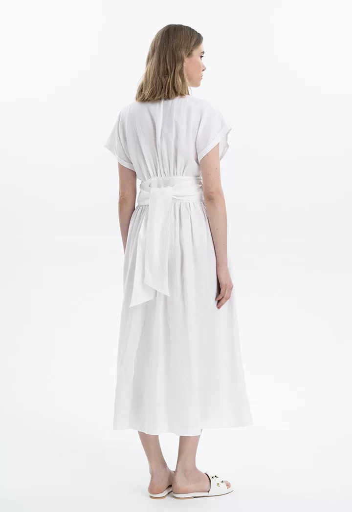 Over Lapped Linen Dress