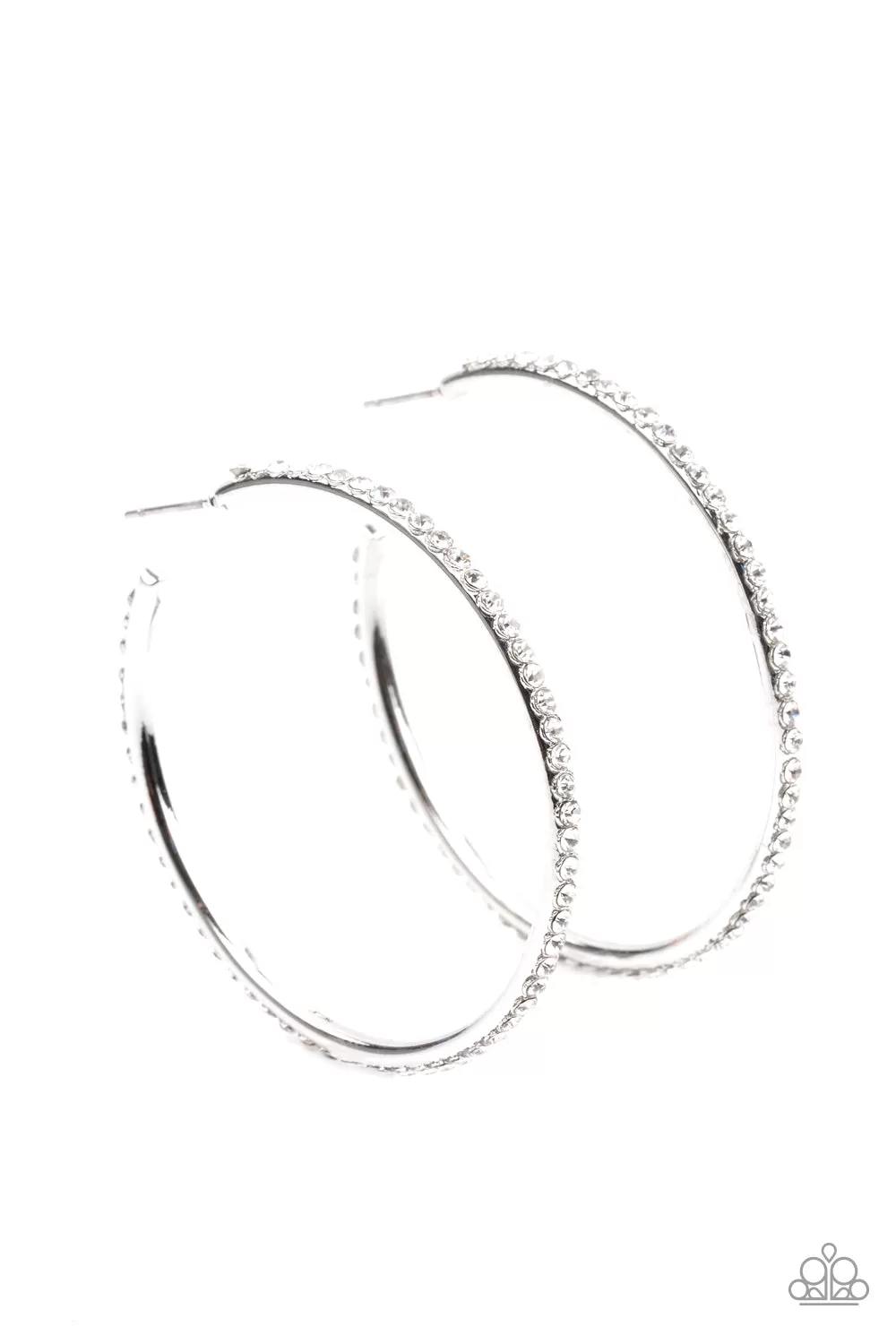 Paparazzi By Popular Vote - White Hoop Earrings