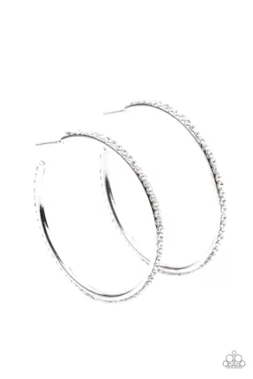 Paparazzi By Popular Vote - White Hoop Earrings