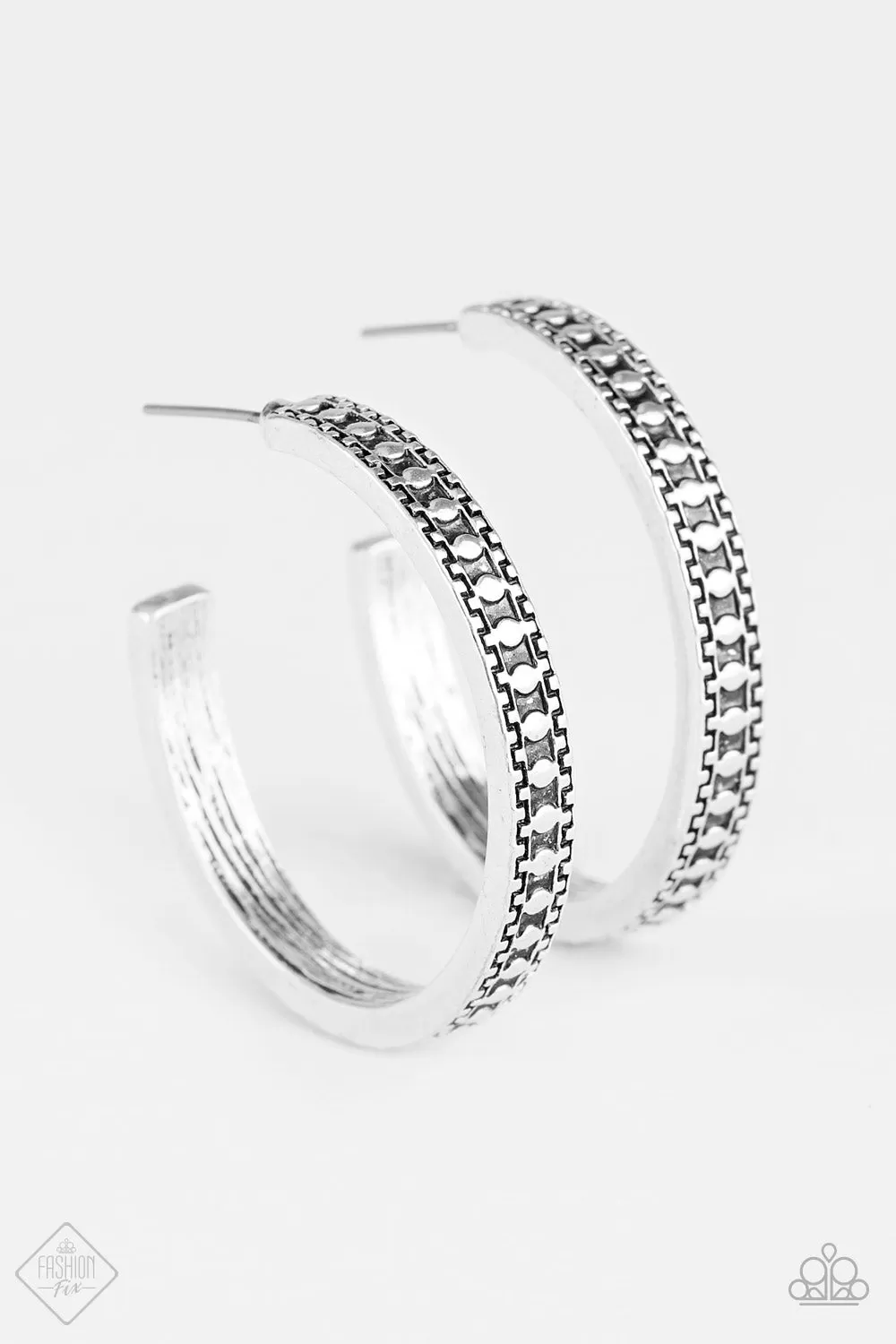 Paparazzi Playfully Peruvian Silver Hoop Earrings