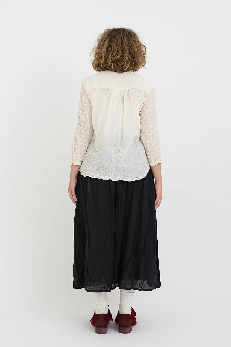 Pas de Calais - Patchwork Collarless Blouse