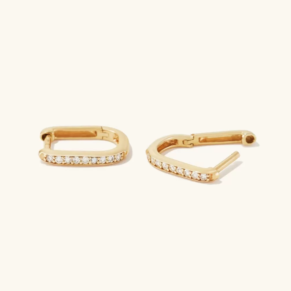 Pavé Diamond U Hoop Earrings