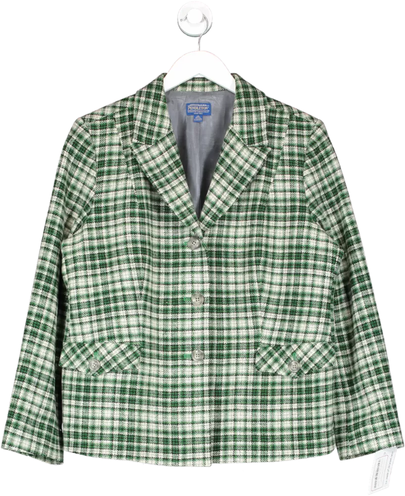 pendleton woolen mill Green Virgin Wool Single Breasted Blazer UK S