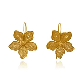 PETUNIA SOLID GOLD 18K EARRINGS FILIGREE