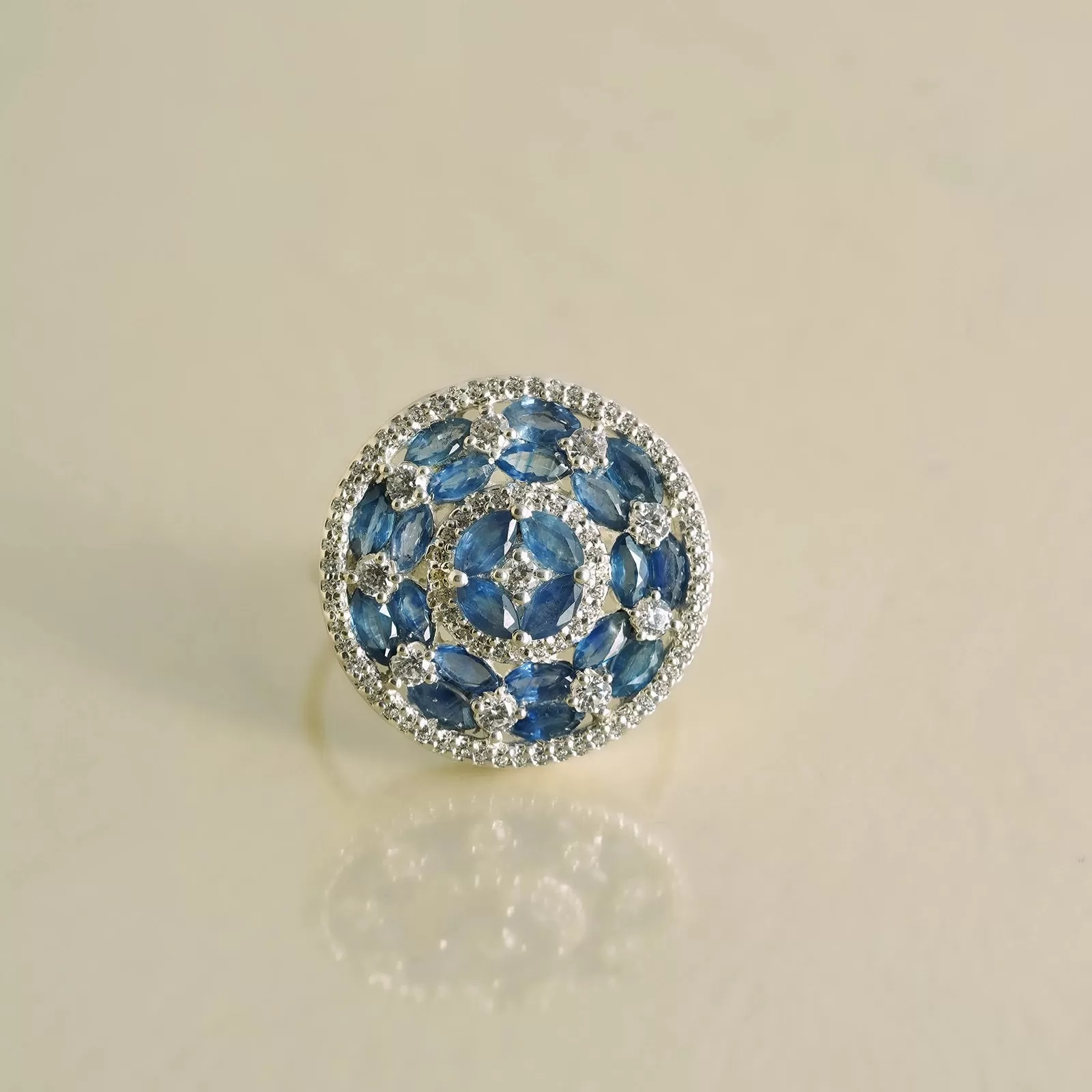 Phoebe Blue Sapphire Cocktail Ring