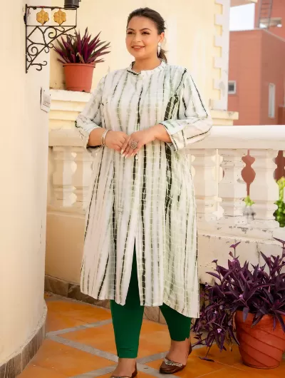 Plus Size Green Tye Dye Kurti