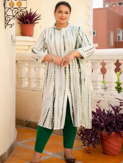 Plus Size Green Tye Dye Kurti