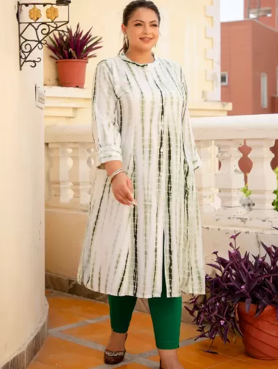 Plus Size Green Tye Dye Kurti