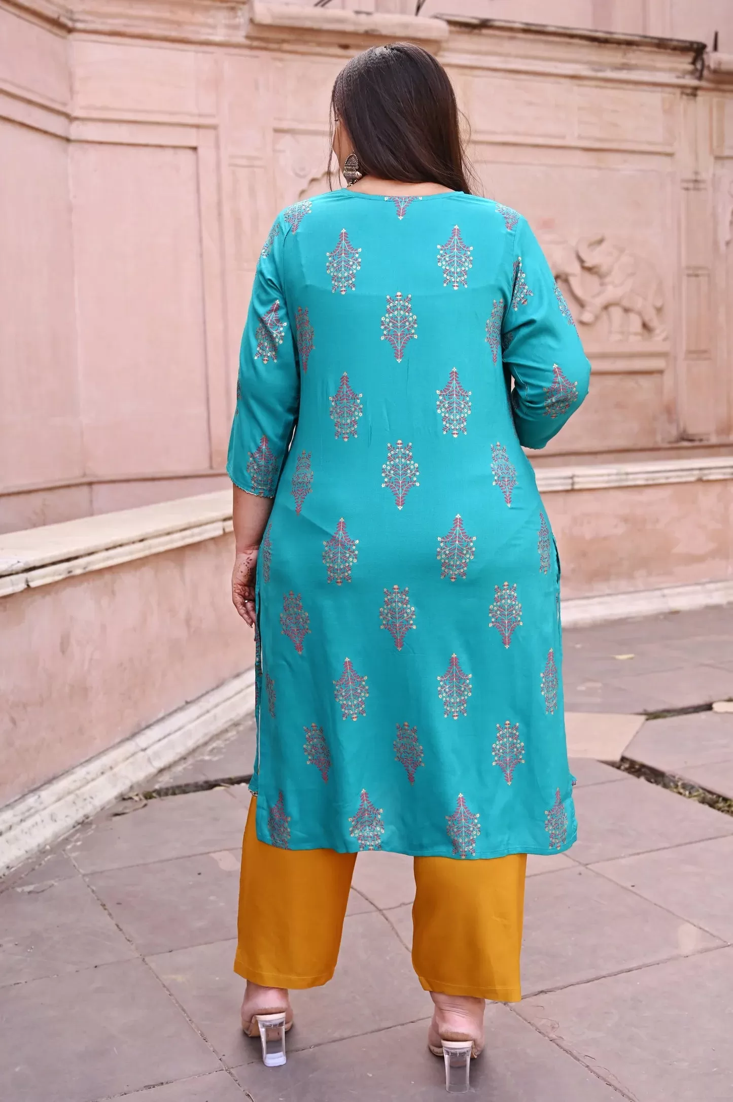 Plus Size Turquoise Kurti for women