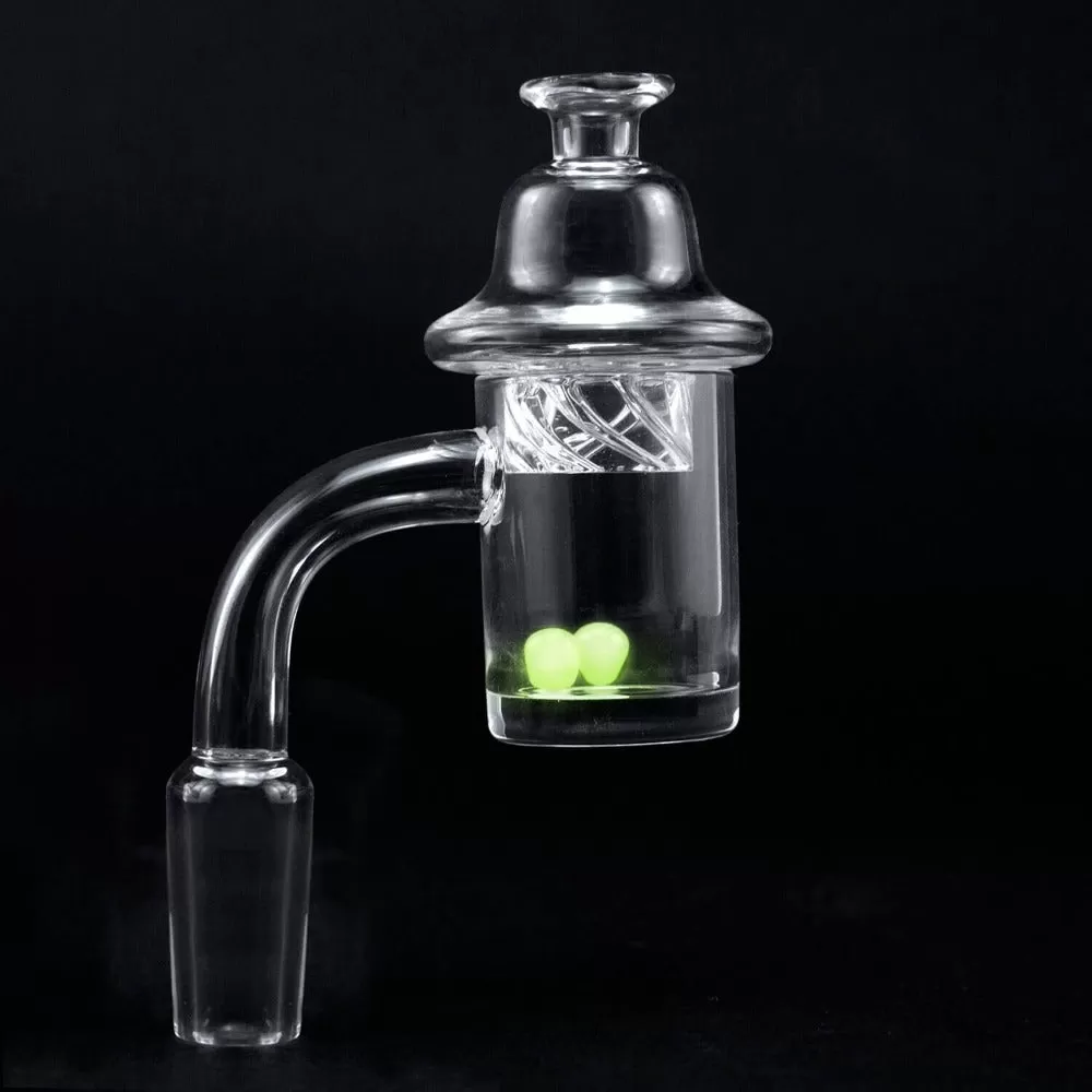 Quartz Banger with Spinner Carb Cap and Terp Pearls