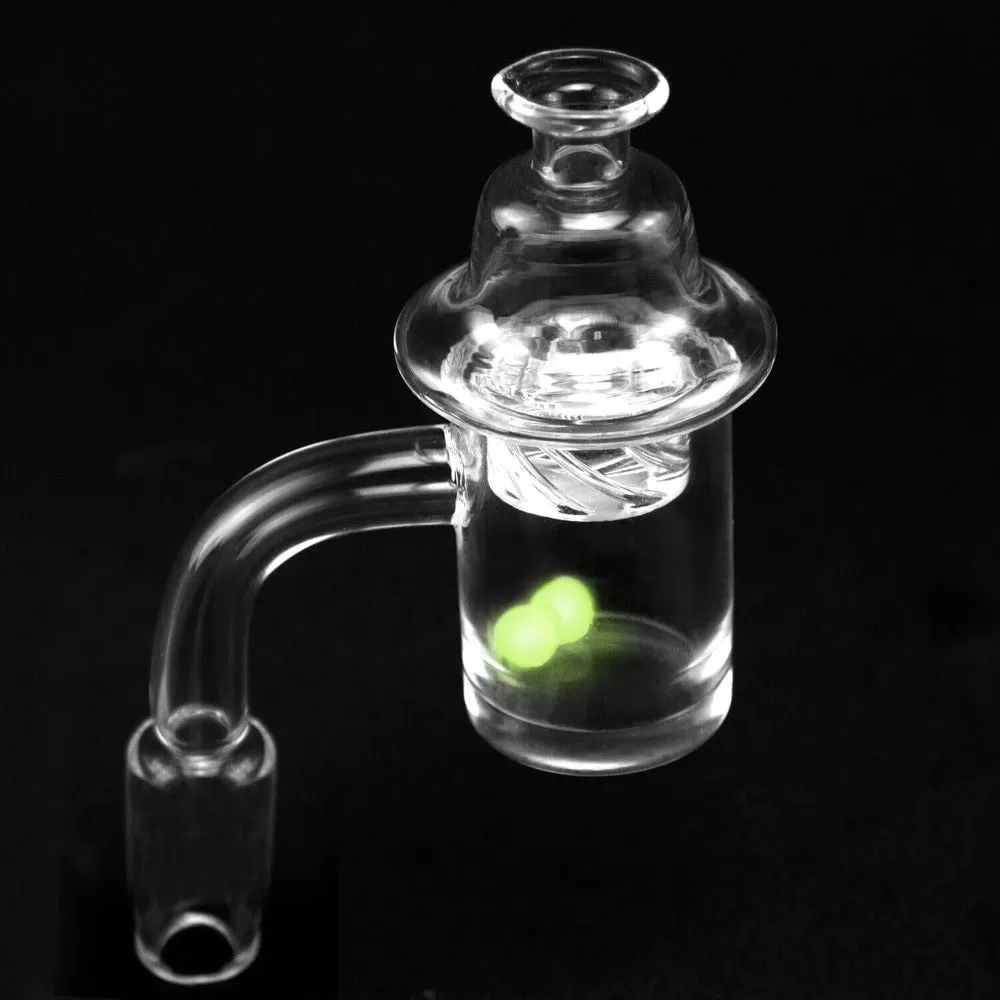 Quartz Banger with Spinner Carb Cap and Terp Pearls