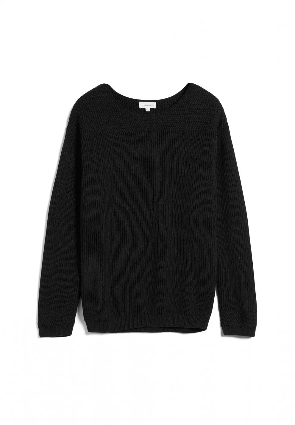 Raachela Black Knitted Sweater in Organic Cotton