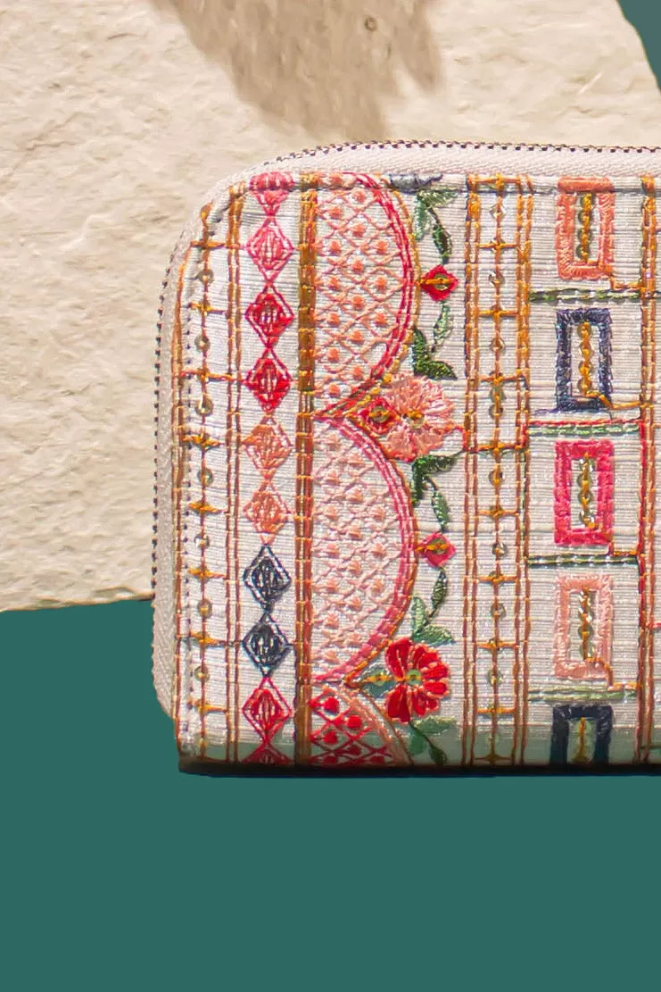 Rafia Embroidered Wallet