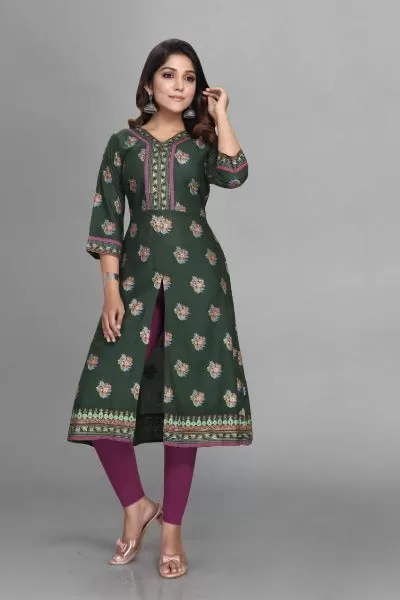 Rayon Foil Print Readymade Kurti (1pc)