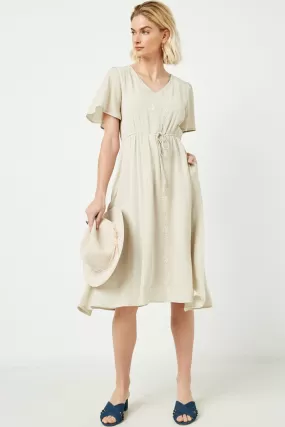 Riley Embroidered Dress in Sage