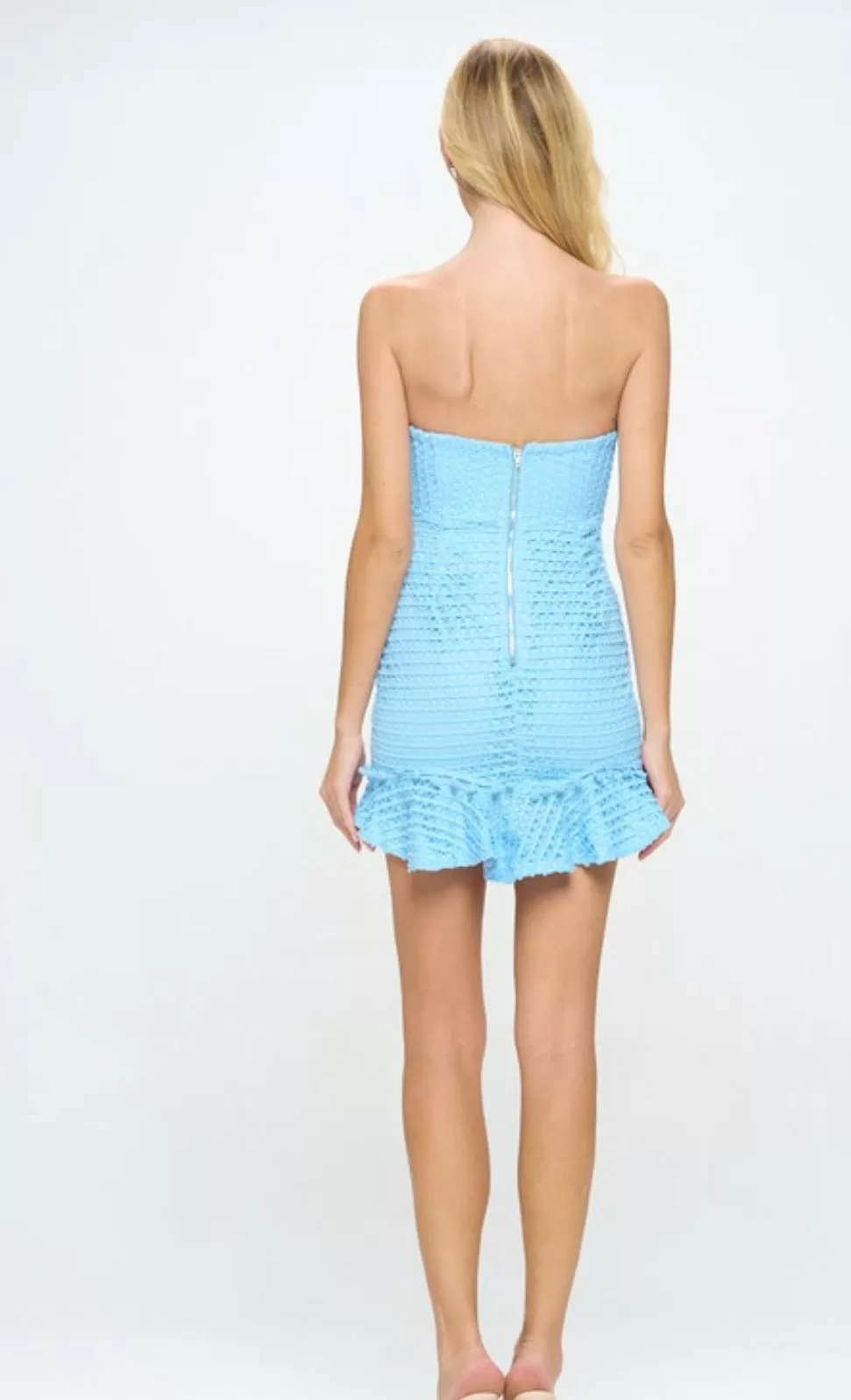 Rio blue strapless dress