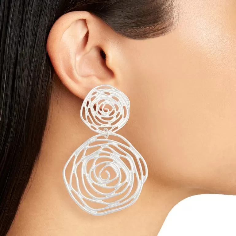 Rose cut out statement Earrings