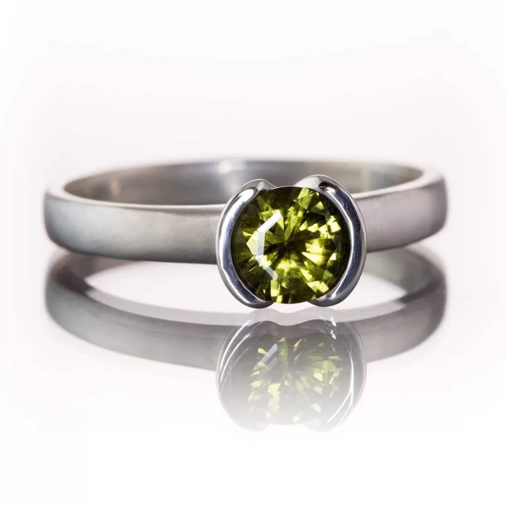 Round Custom Cut Olive Green 5.8mm/0.81ct Australian Sapphire Loose Gemstone