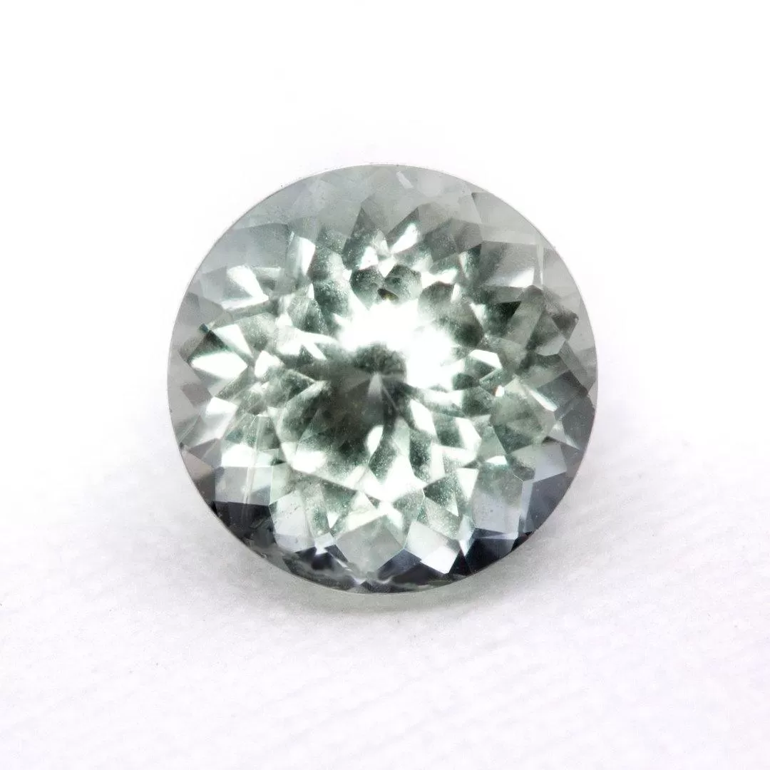 Round Portuguese Cut Pastel Green/Blue 5.75mm/0.95ct Fair Trade Montana Sapphire #LB4 Loose Gemstone