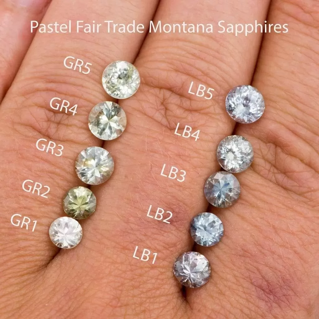 Round Portuguese Cut Pastel Green/Blue 5.75mm/0.95ct Fair Trade Montana Sapphire #LB4 Loose Gemstone