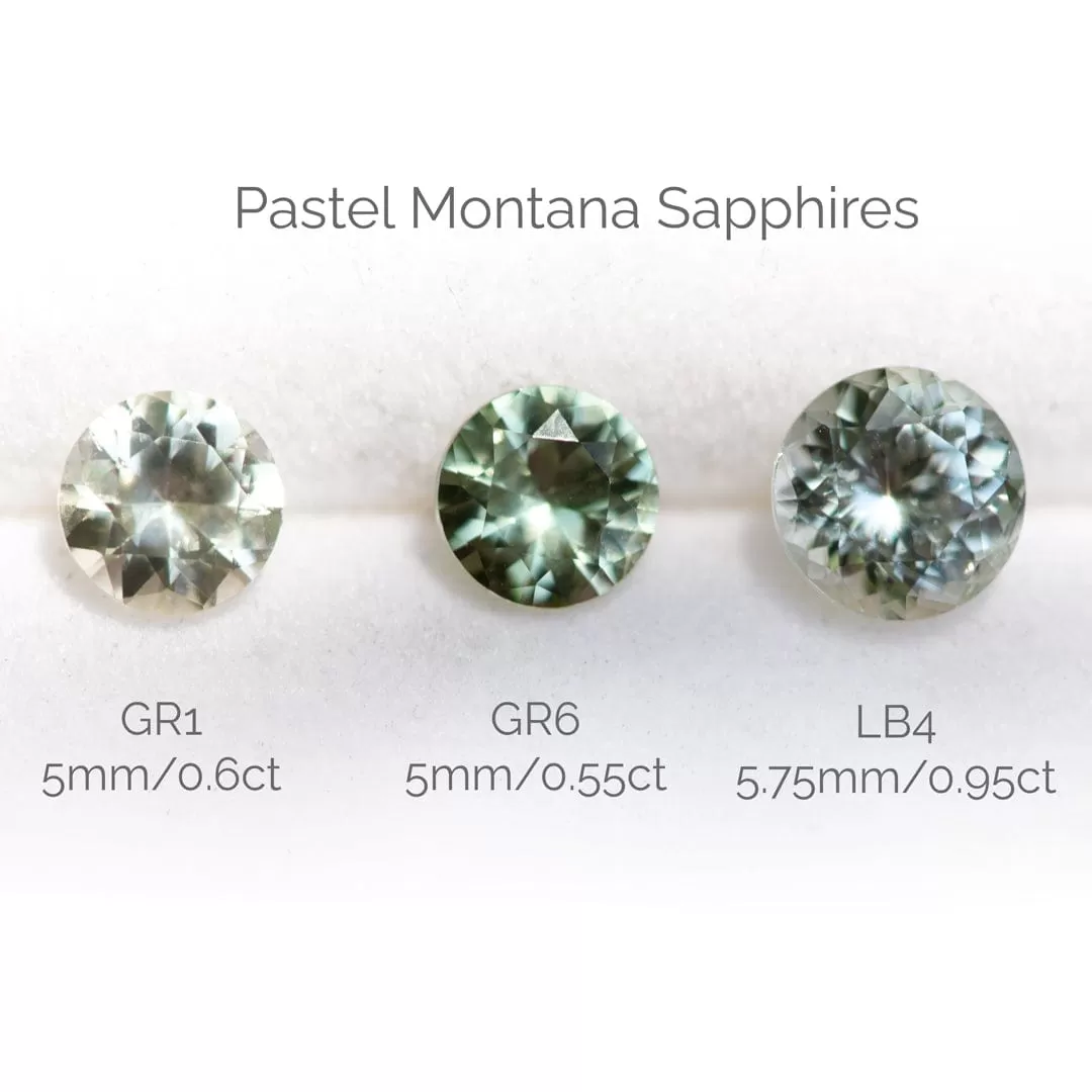 Round Portuguese Cut Pastel Green/Blue 5.75mm/0.95ct Fair Trade Montana Sapphire #LB4 Loose Gemstone