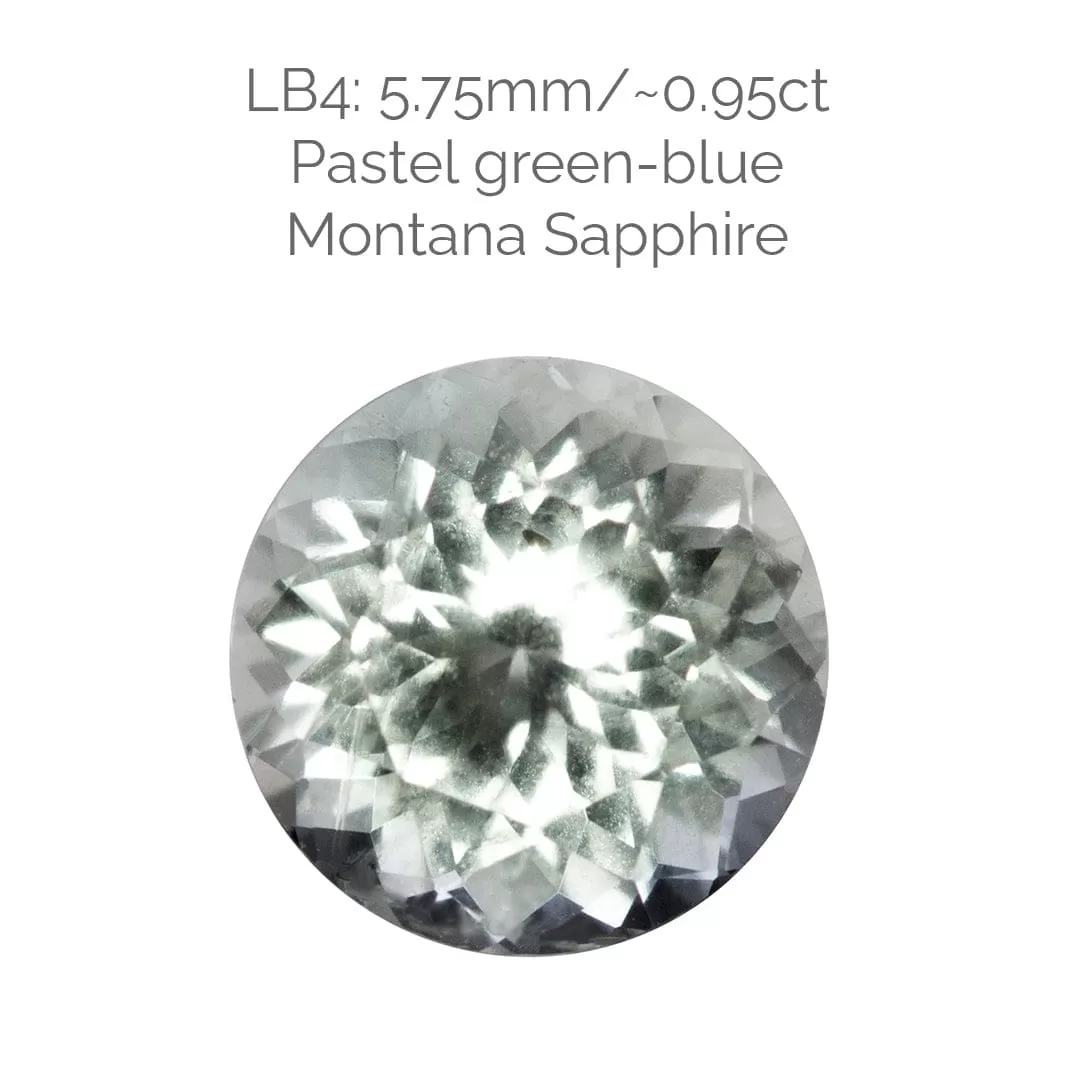 Round Portuguese Cut Pastel Green/Blue 5.75mm/0.95ct Fair Trade Montana Sapphire #LB4 Loose Gemstone