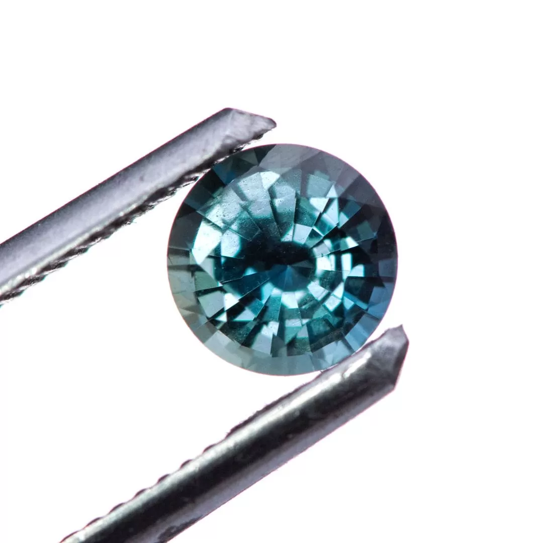 Round Teal Blue 5.4mm/0.74ct Madagascar Sapphire M4 / M5 Untreated Loose Gemstone