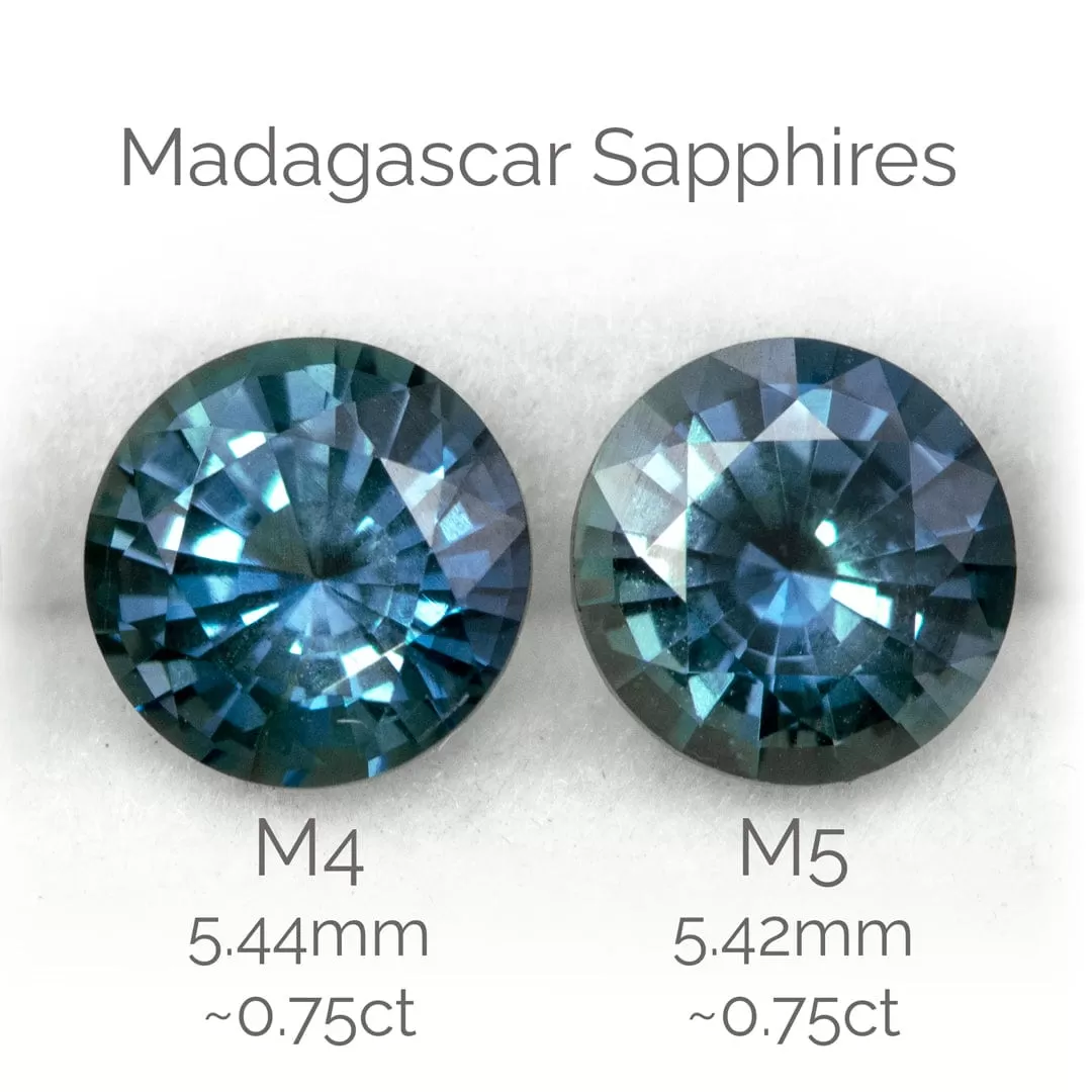 Round Teal Blue 5.4mm/0.74ct Madagascar Sapphire M4 / M5 Untreated Loose Gemstone