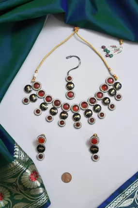 Sabyasachi Inspired Monalisa Stone Work Double Layered Necklace Set