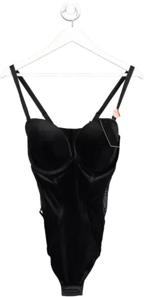 Scantilly Black Icon Plunge Strapless Padded Bodysuit UK 32G