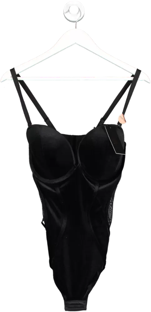 Scantilly Black Icon Plunge Strapless Padded Bodysuit UK 32G