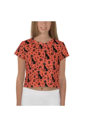 Scaredy-Cat All-Over Print Crop Tee