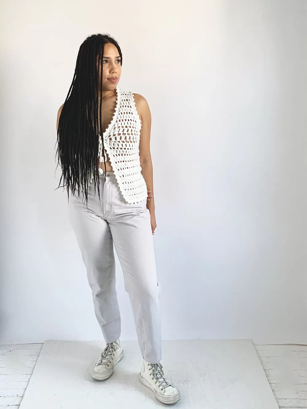 Sears Ivory Crochet Vest