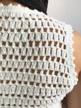 Sears Ivory Crochet Vest