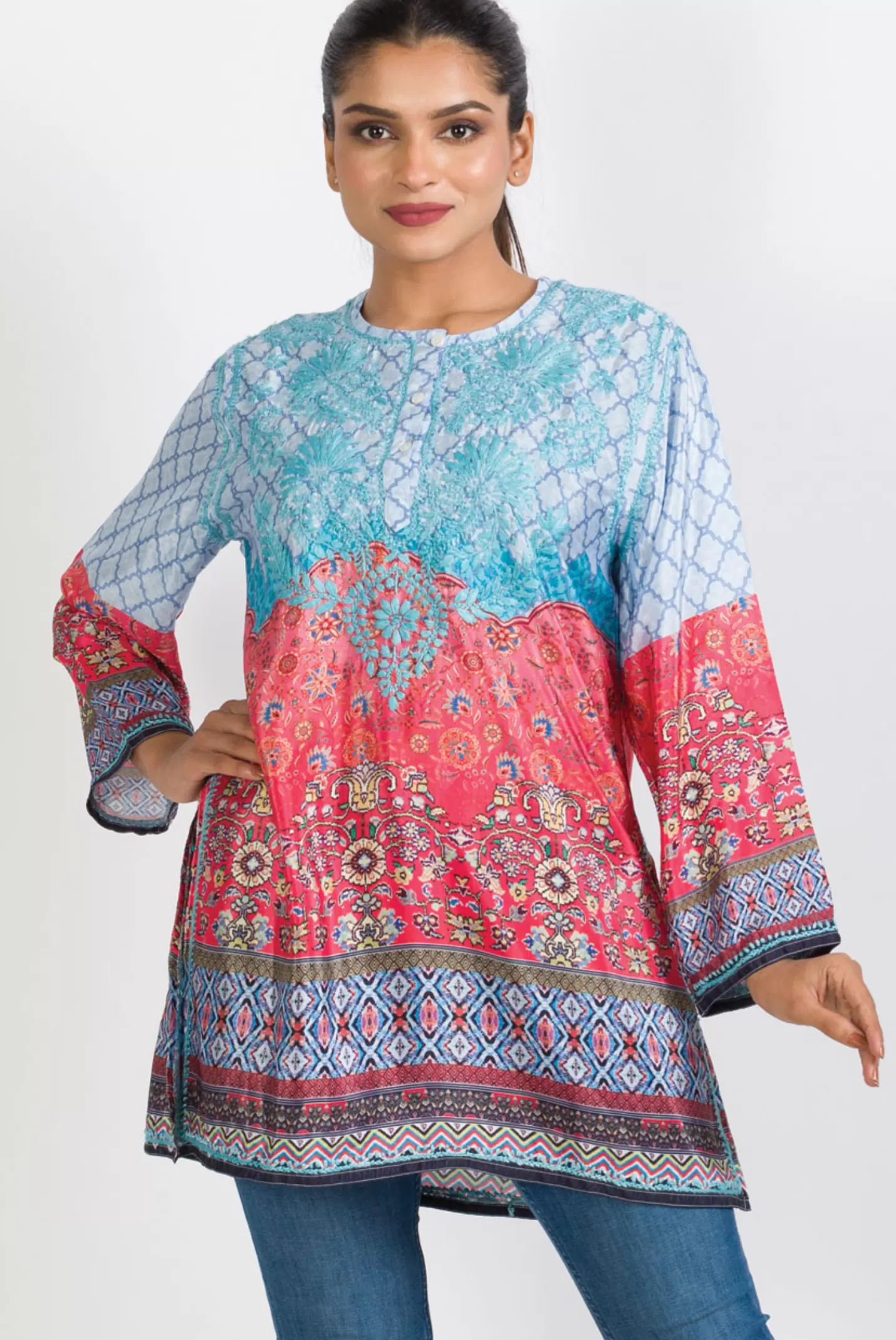 Sevya Deena tunic, hand-embroidered