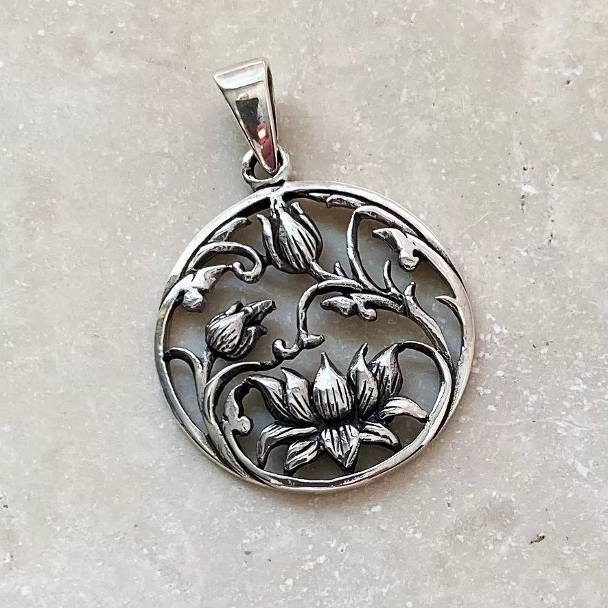 Silver Lotus Pendant