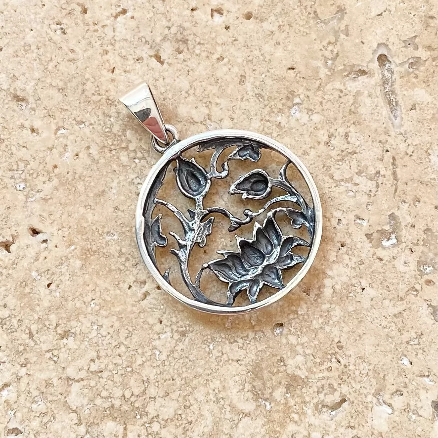 Silver Lotus Pendant